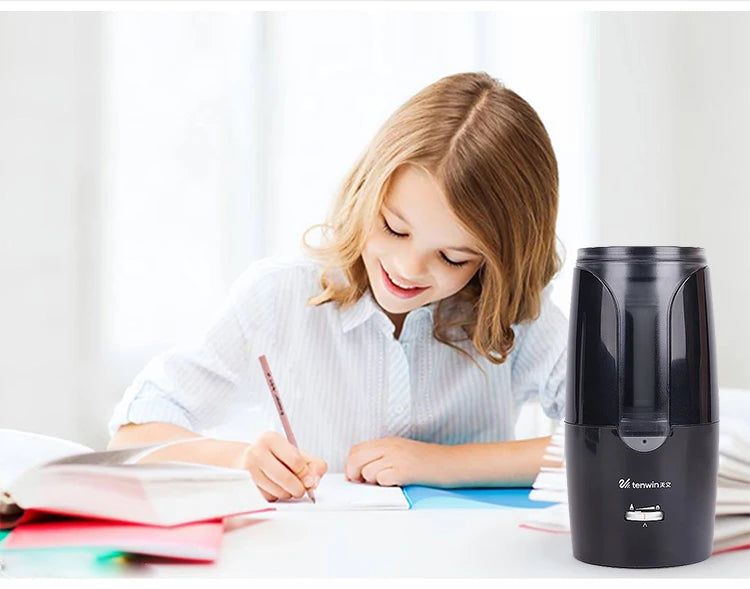 Tenwin Automatic Electric Pencil Sharpener For Colored Pencils Sharpen Mechanical Office School Supplies Stationery Free Ship