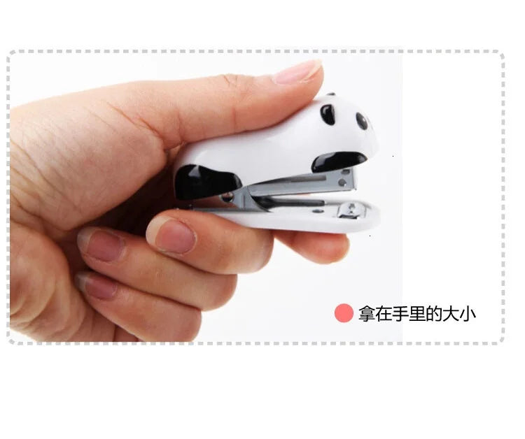 A set of fashionable stapler for panda stapler, with 10 mm steel clips, office supplies, school uniform supplies
