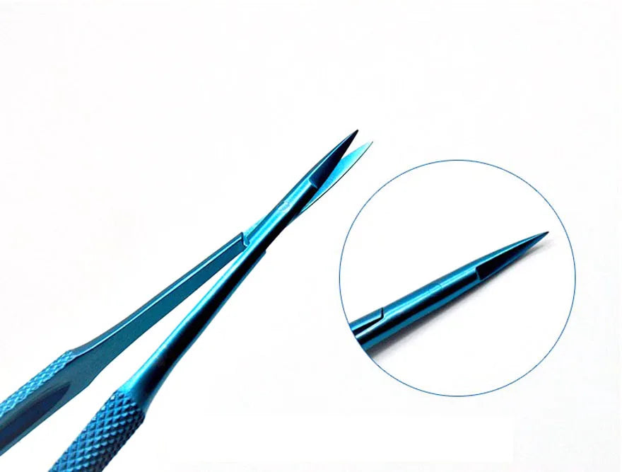 Titanium Aesthetic Plastic Surgery ophthalmic microsurgical scissors corneal scissors microsurgical scissors 12.5 / 14/16 /18cm