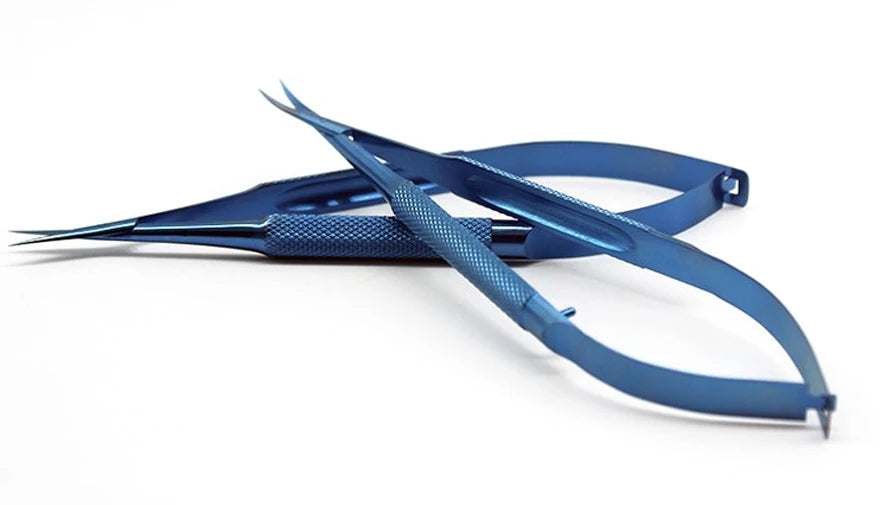 Titanium Aesthetic Plastic Surgery ophthalmic microsurgical scissors corneal scissors microsurgical scissors 12.5 / 14/16 /18cm