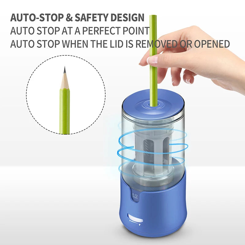 Tenwin Automatic Electric Pencil Sharpener For Colored Pencils Sharpen Mechanical Office School Supplies Stationery Free Ship