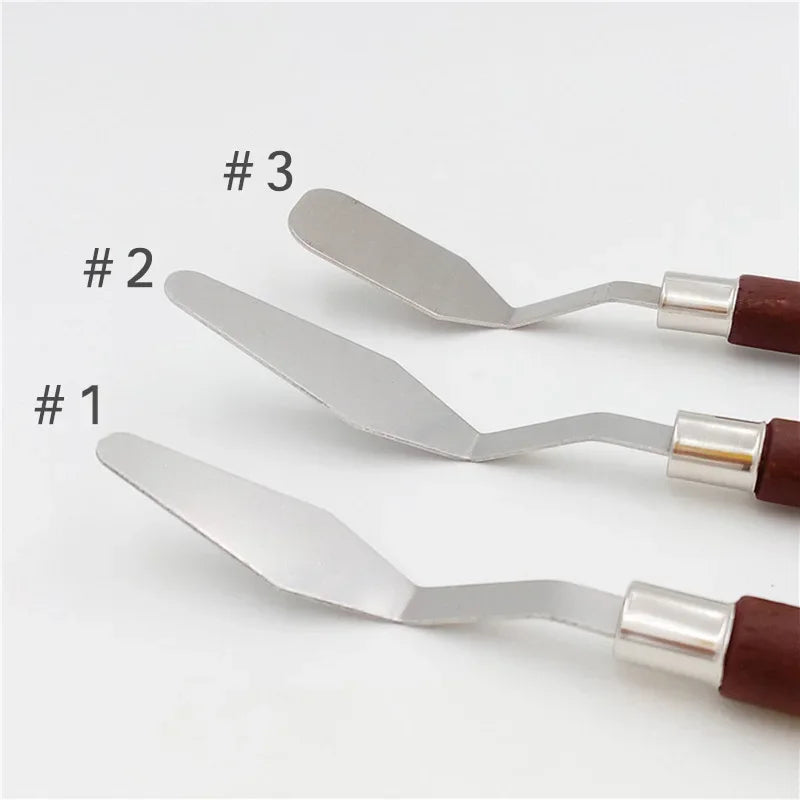 oil painting scraper Big, medium and small 3 pcs sets of acrylic gouache oil paint color palette Utility knife art supplies