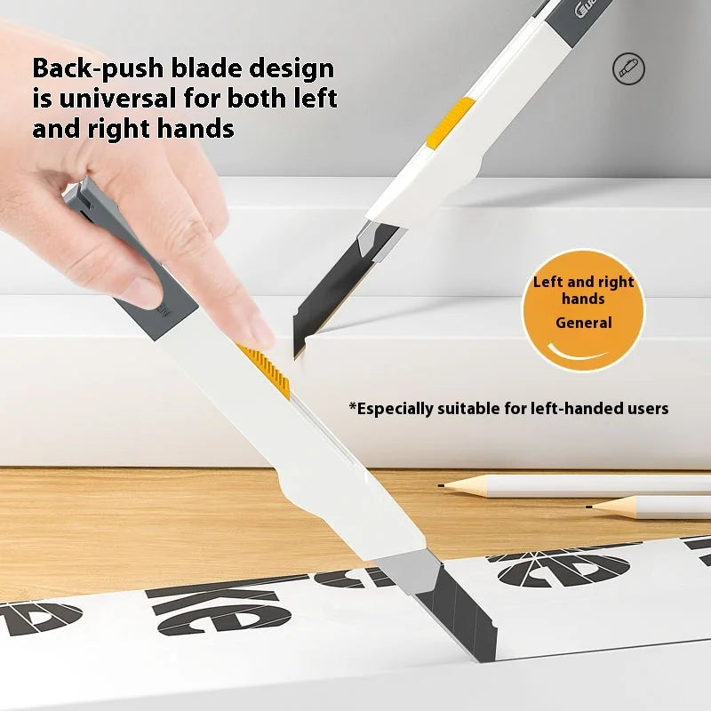 Xiaomi Guangbo Back Push Small Utility Knife Automatic Locking Aluminum Alloy Paper Cutting Knife Carbon Steel Blades Box Cutter