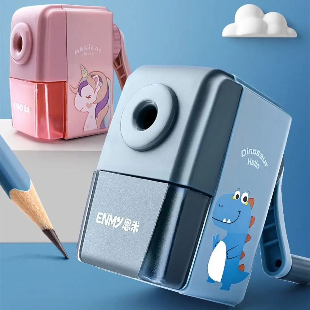 Cartoon Dinosaur Pencil Sharpener Hand-cranked Mechanical Tool Automatically Enters Lead Anti Sticking Lead Office Gift Student