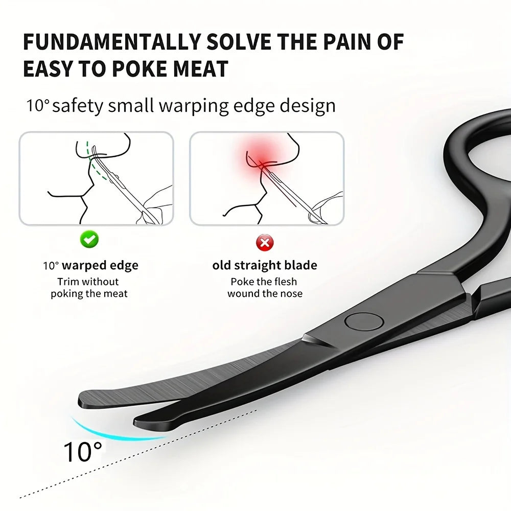 Professional Stainless Steel Nose Hair Scissors For Men And Women - Safety Round Head For Trimming Eyebrows, Nose Hair, Beard,