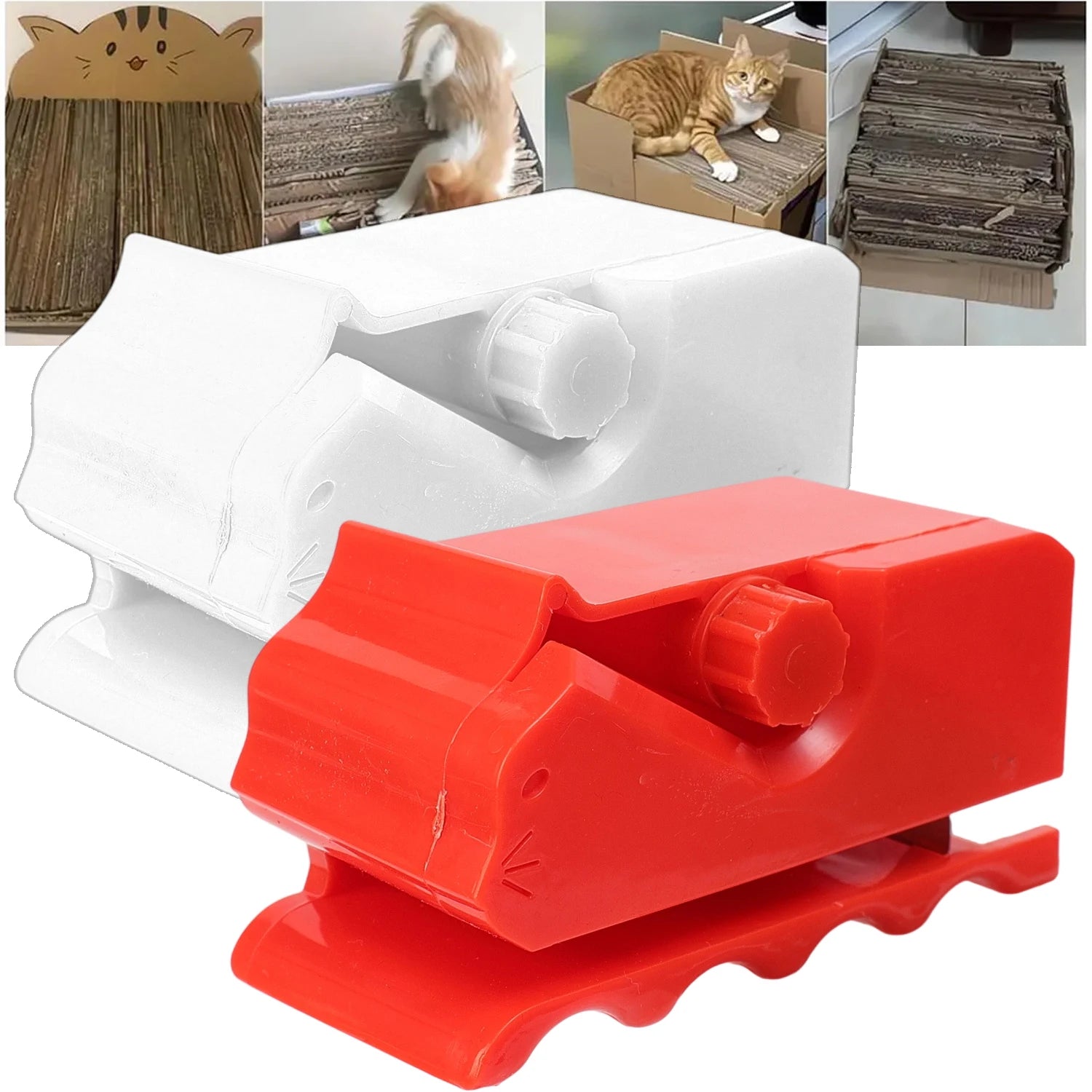 Kitten Shaped Cardboard Cutter Cute Cardboard Cutting Machine for Cat Scratchers DIY Tools Utility Knife for Cardboard Carton