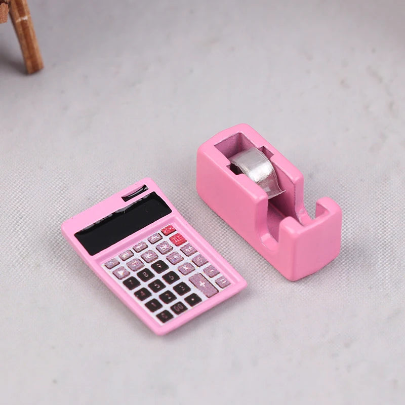 1 Set Dollhouse Mini Stationery Simulation Tape Cutter Utility Knife Pack School Supplies Model