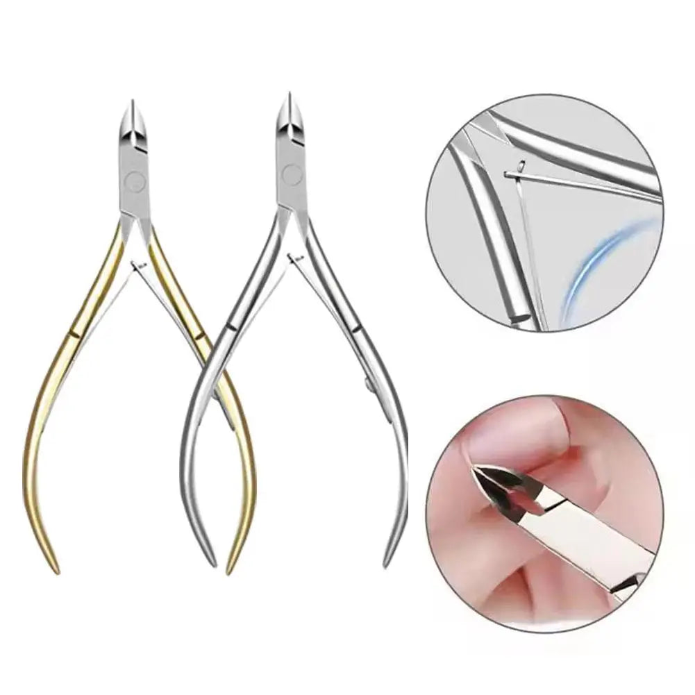 Stainless Steel Manicure Pedicure Trimmer Nailpop Nail Cuticle Scissors and Pusher Silver Dead Skin Scissor Nipper Clipper Tool