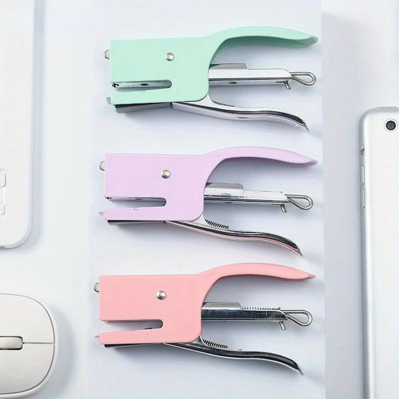 A Set Metal Hand-held Stapler No. 10 Office Stapler    No nails stapleless stapler