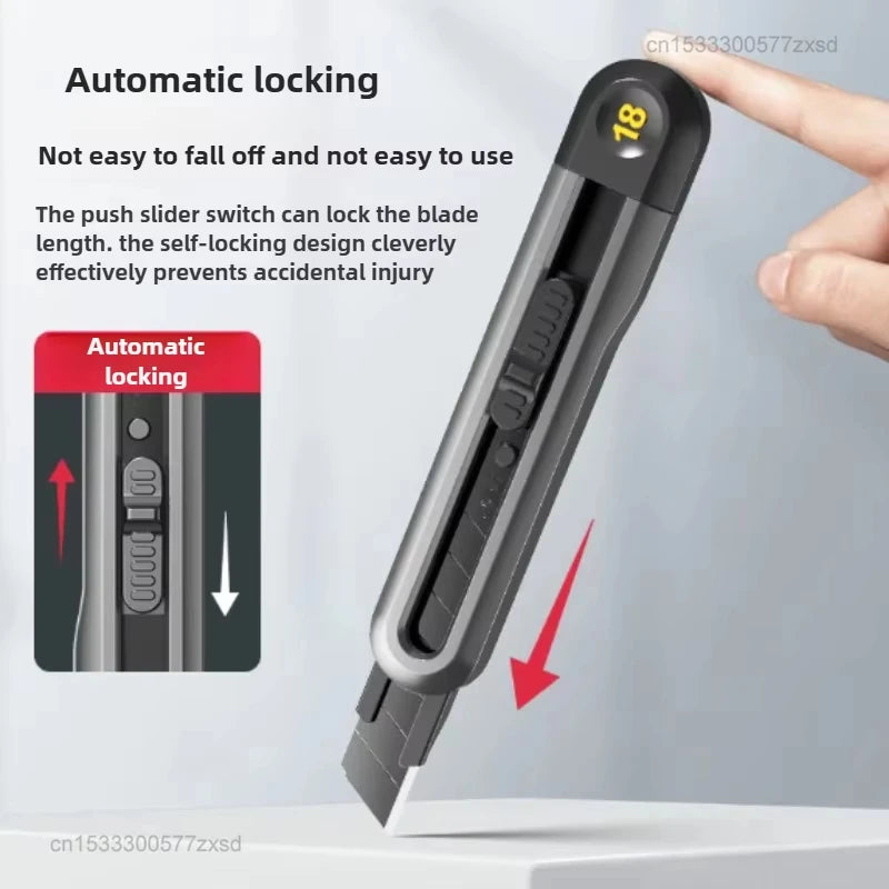 Xiaomi Retractable Snap-Off Utility Knife 18mm/9mm High Carbon Steel Blades Box Cutter Auto Lock Perfect for Office and Home Use