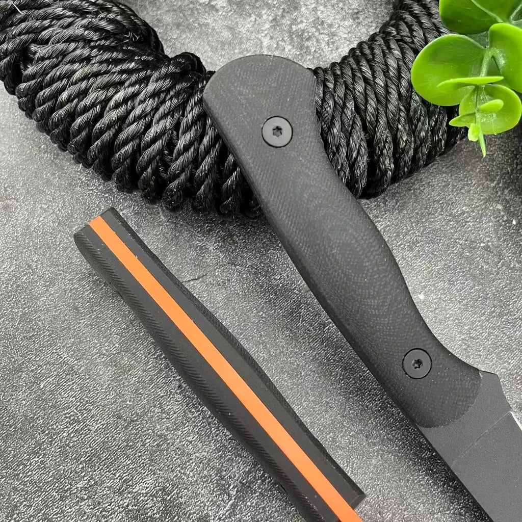High Hardness Outdoor Camping Fishing Utility EDC Straight Knife Portable Wilderness Survival Adventure Pocket Knife G10 Handle