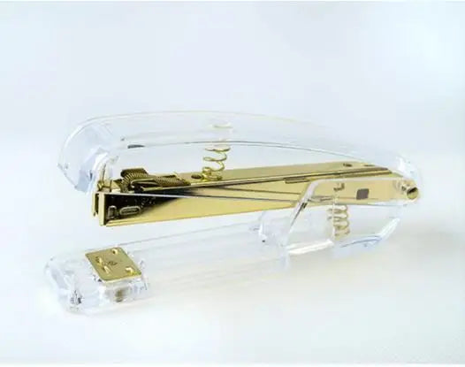 No.12 Transparent Stapler, Rose/Gold/Silver Colors, for Office School Home Use - Compact & Durable
