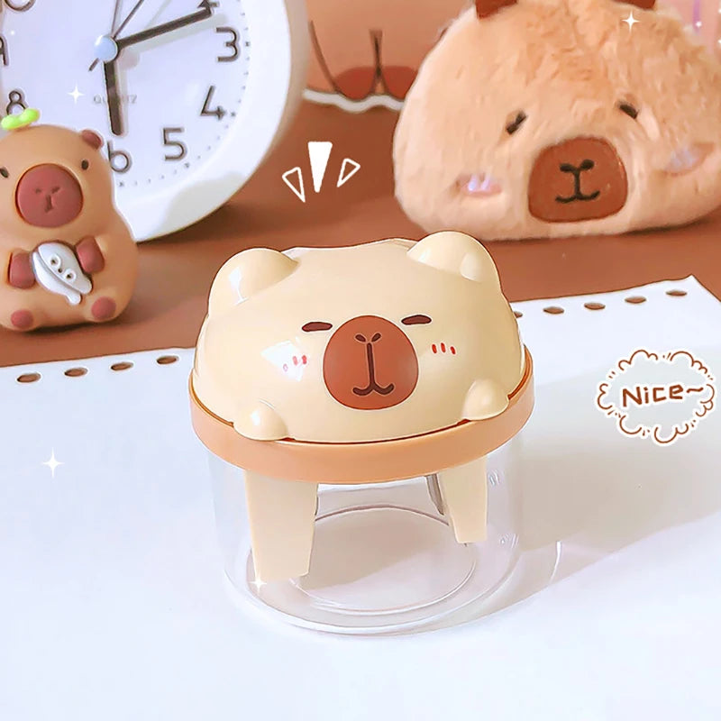 Cartoon Cute Capybara Pencil Sharpener Portable Mini Manual Pencil Sharpener Office School Supplies Student Stationery Gifts