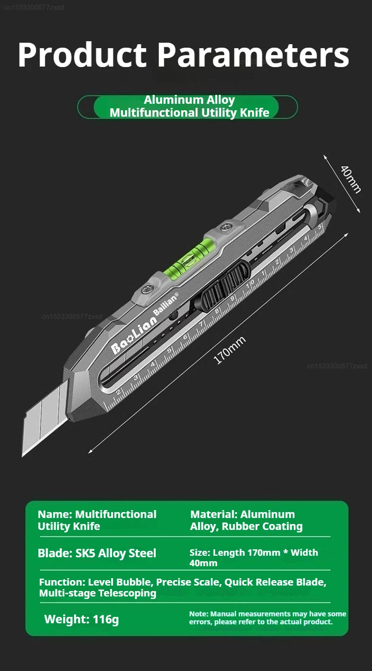 Xiaomi 4 in 1 Utility Knife Multifunctional Non-slip Durable Sharp Cutting Tools Alloy Steel Automatic Loking Heavy Duty Cutter