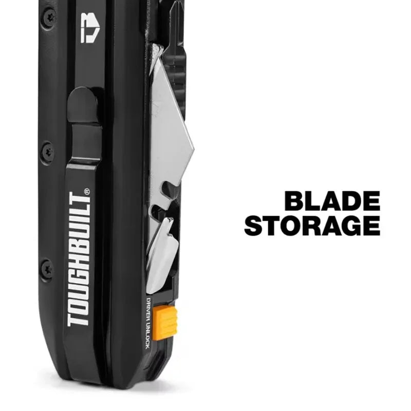 TOUGHBUILT TB-H4-12-IM 5 in 1 Electrician's Folding Knife Multifunctional Utility Knife With Bit Driver and Pry Bar Hand Tools