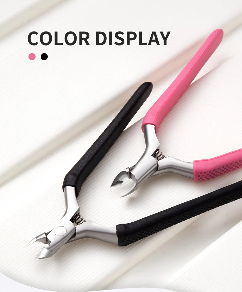 Manicure Cuticle Scissors Silicone Non-Slip Handle Cuticle Nippers Trim Nail Edges Barb Dead Skin Scissors Nail Art Tools