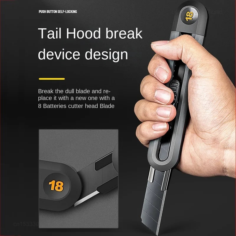 Xiaomi Retractable Snap-Off Utility Knife 18mm/9mm High Carbon Steel Blades Box Cutter Auto Lock Perfect for Office and Home Use