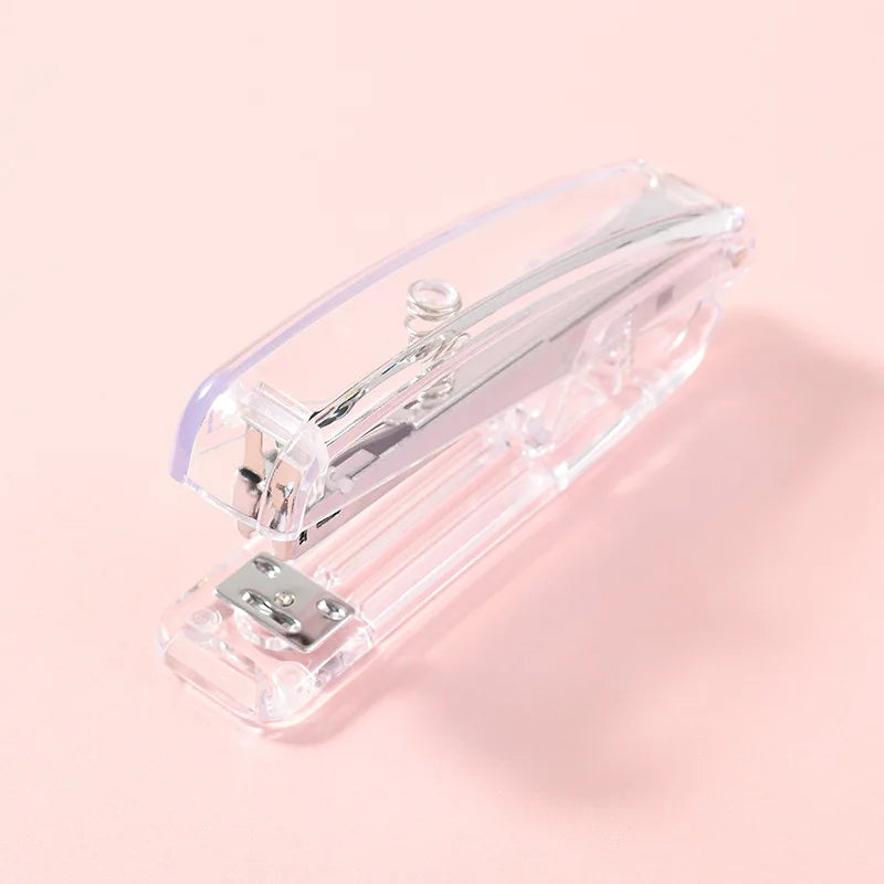 No.12 Transparent Stapler, Rose/Gold/Silver Colors, for Office School Home Use - Compact & Durable