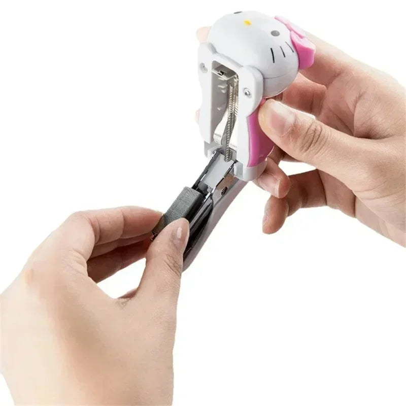Sanrio Hello Kitty Anime Figures Staplers Set Kawaii Cute Cartoon Student Binding Machine School Office Binding Supplies Stapler