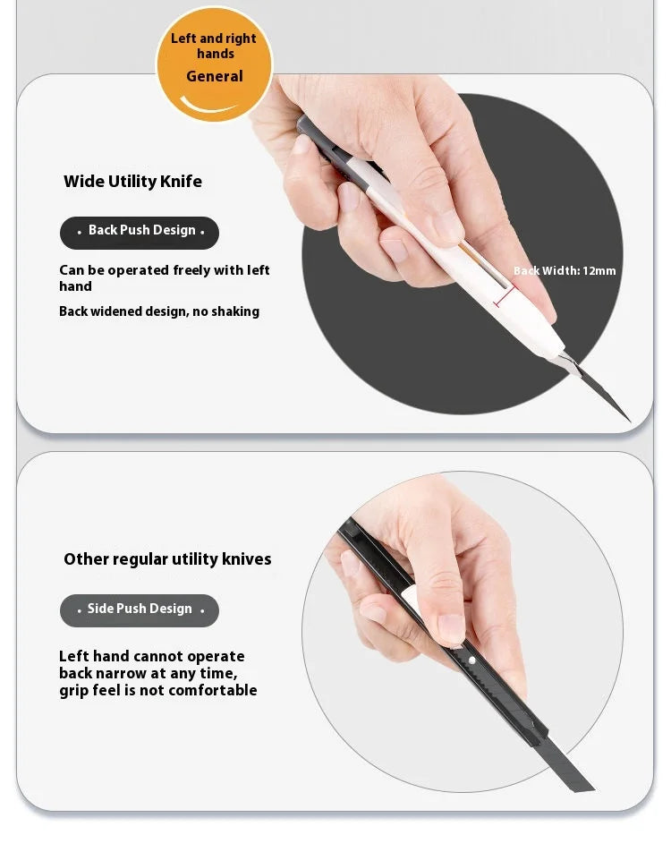 Xiaomi Guangbo Back Push Small Utility Knife Automatic Locking Aluminum Alloy Paper Cutting Knife Carbon Steel Blades Box Cutter