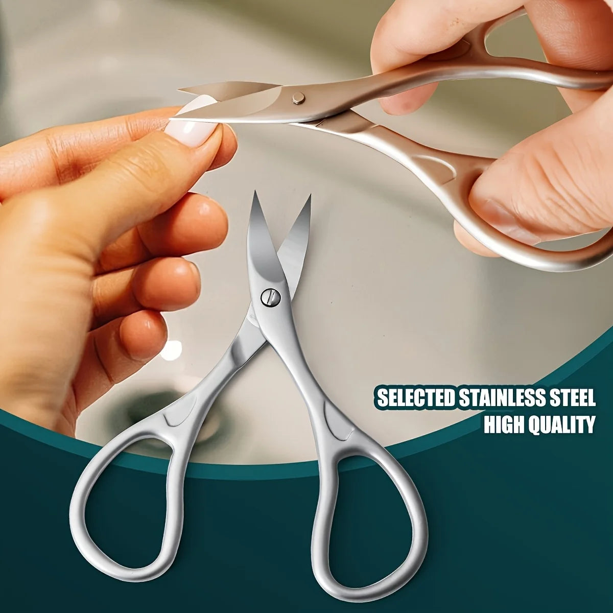 Stainless Steel Scissors 1pc Stainless Steel Nail Scissors | Concave Blades for Trimming, Durable Pedicure & Manicure Scissors