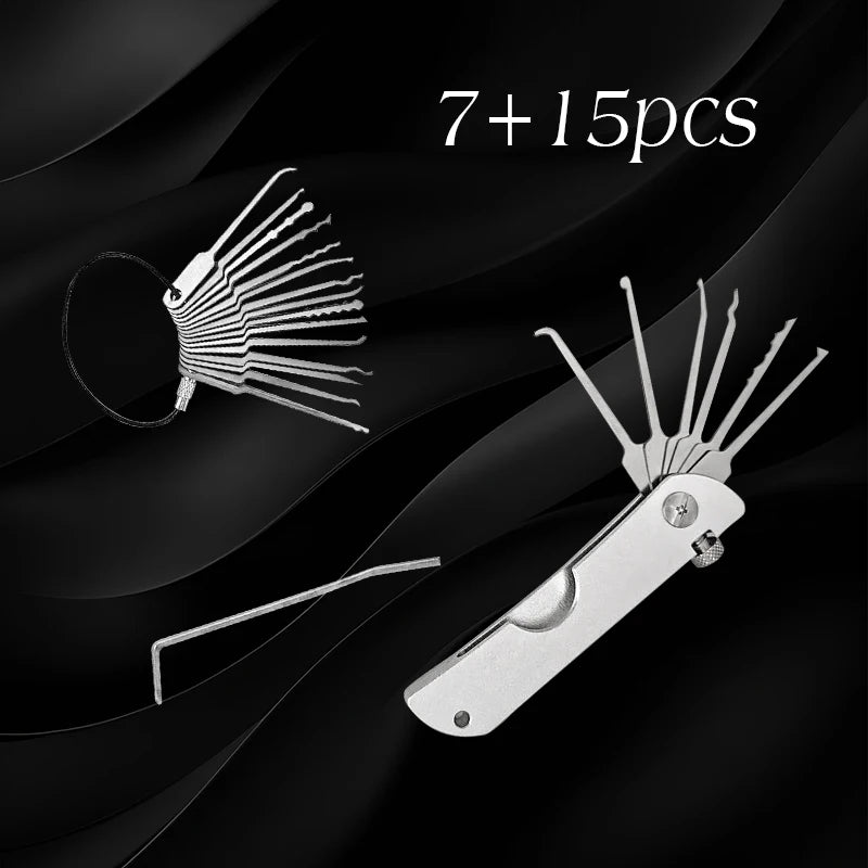 1 Set Multi-Tool Lock Metal Picks Utility Knife, Outdoor Compact Metal Tool, with Key Chain, for Essential Non-Electric Use