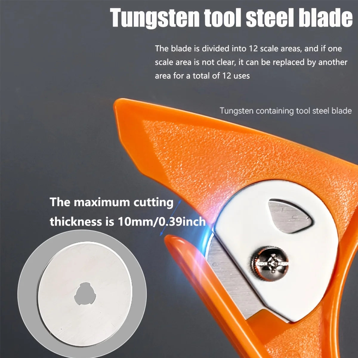Rolling Material Cutting Knife - A Solid Large Handle Rotating Utility Knife suitable for Cutting Carpet Felt Paper