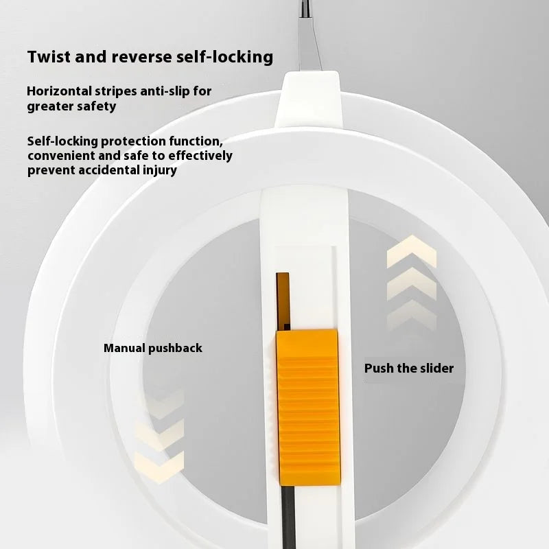 Xiaomi Guangbo Back Push Small Utility Knife Automatic Locking Aluminum Alloy Paper Cutting Knife Carbon Steel Blades Box Cutter