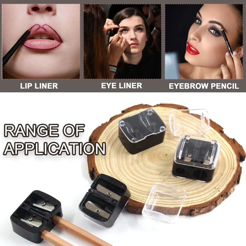 1 Pcs Eyeliner Sharpener, Dual Holes Eyeliner Sharpener, Compact Makeup Pencil Sharpeners, for Eyeliner Lip Liner Pencils