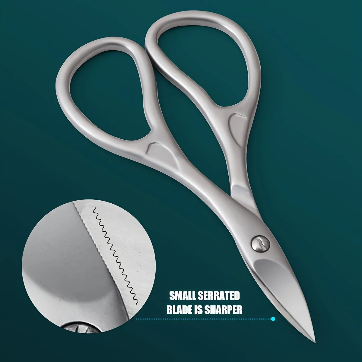 Stainless Steel Scissors 1pc Stainless Steel Nail Scissors | Concave Blades for Trimming, Durable Pedicure & Manicure Scissors