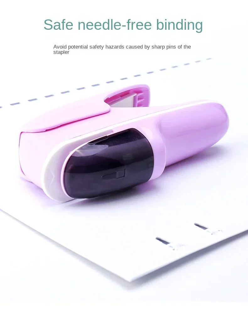 Non-staple Stapler Stapling Machine Mini Cute Book Stapleless Stapler Paper Stapling Stapler Free Staple Needleless Staplers