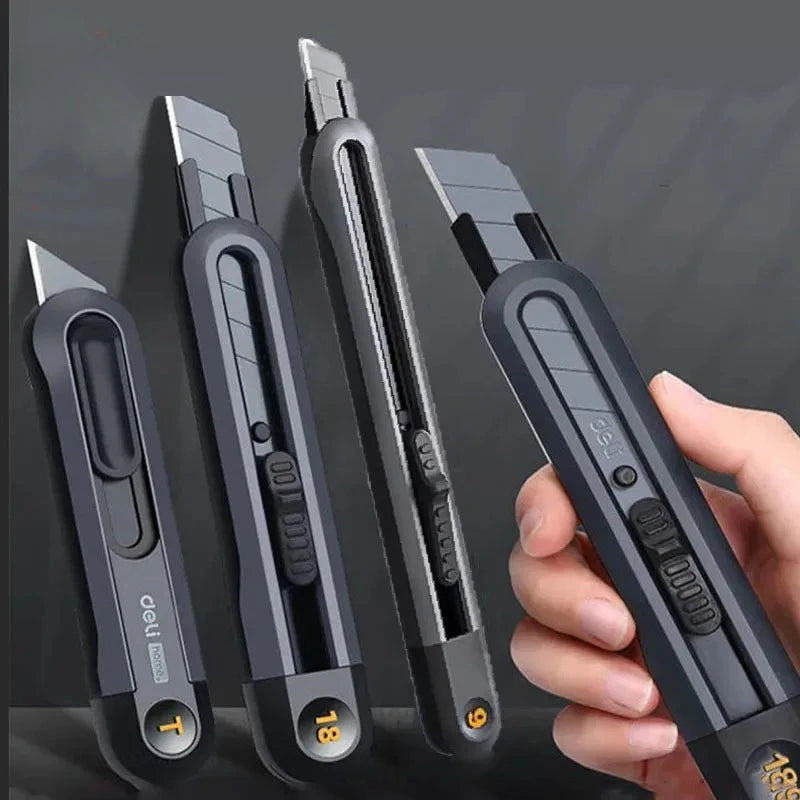 Xiaomi Retractable Snap-Off Utility Knife 18mm/9mm High Carbon Steel Blades Box Cutter Auto Lock Perfect for Office and Home Use