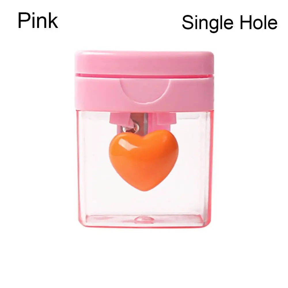 Cartoon Pencil Sharpener Single/Double Hole Pencil Cutter Tool Student Stationery Simple School Office Supplies High Quality