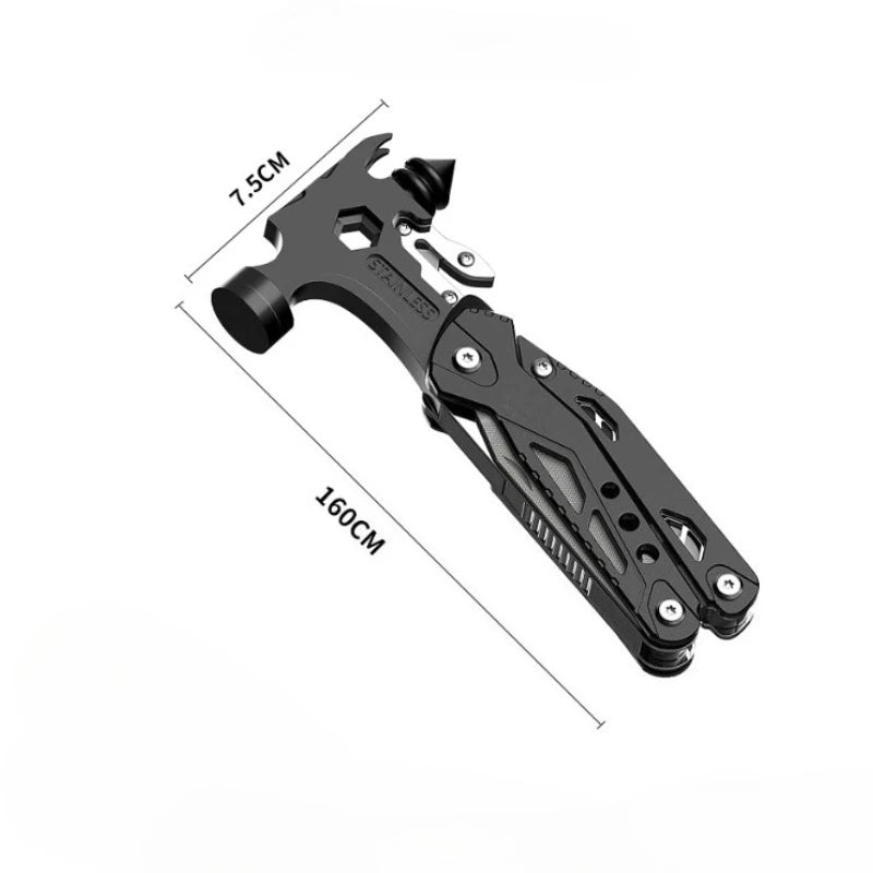 16-in-1 Multitool Hammer Outdoor Multi Tool Utility Knife Camping Survival Gear Gifts for Dad Christmas Gift To Husbands Men
