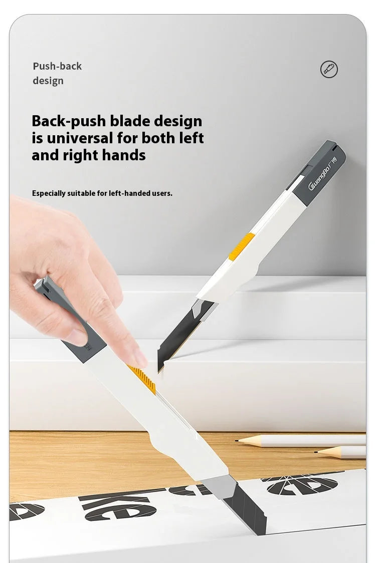 Xiaomi Guangbo Back Push Small Utility Knife Automatic Locking Aluminum Alloy Paper Cutting Knife Carbon Steel Blades Box Cutter