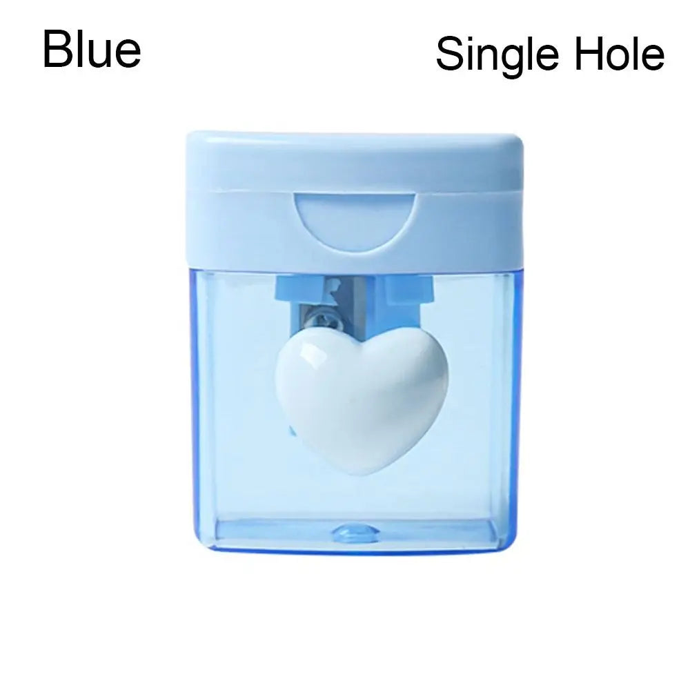 Cartoon Pencil Sharpener Single/Double Hole Pencil Cutter Tool Student Stationery Simple School Office Supplies High Quality