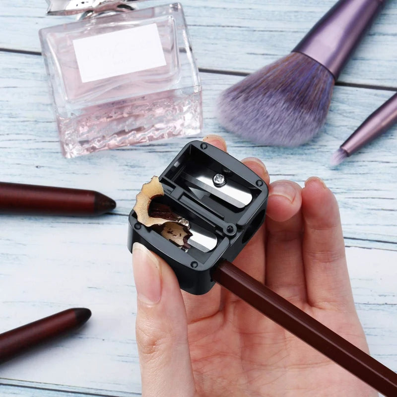 1 Pcs Eyeliner Sharpener, Dual Holes Eyeliner Sharpener, Compact Makeup Pencil Sharpeners, for Eyeliner Lip Liner Pencils