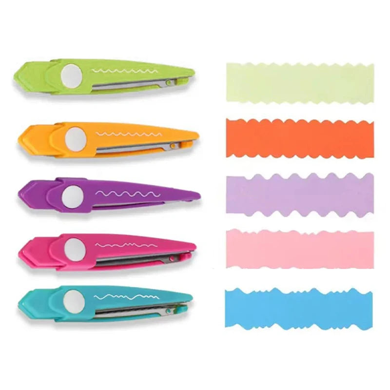 5 Style/Set Minimalistic Lace Scissors Wavy Pattern Small Round Head Children Special Student Art Tool Stationery