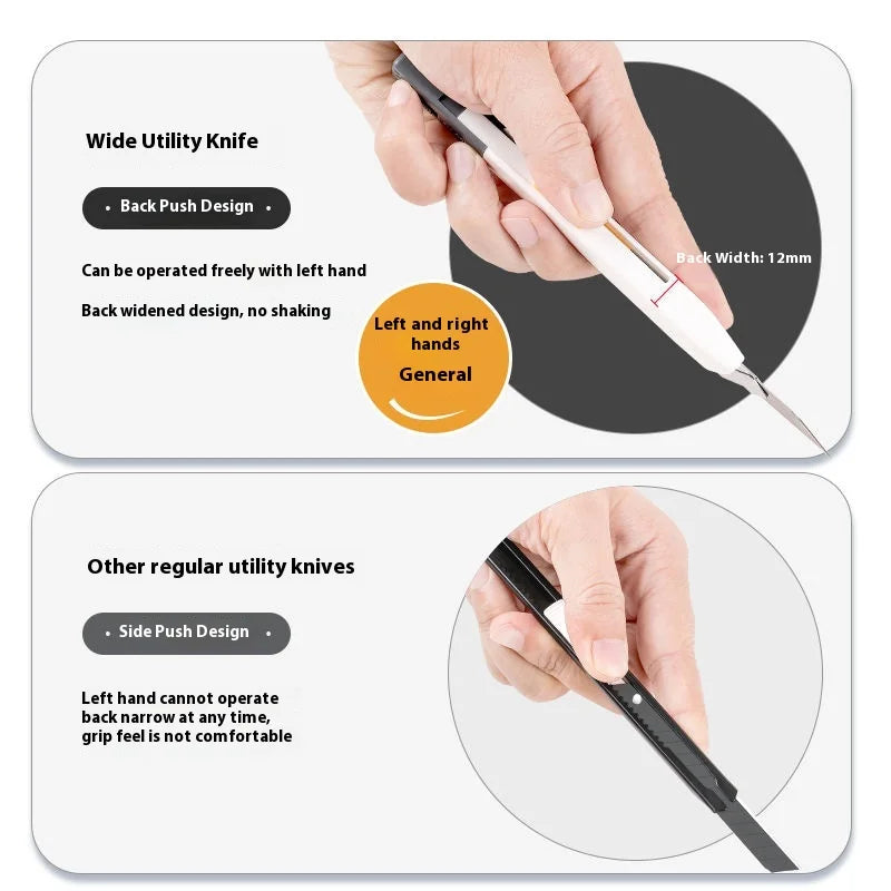 Xiaomi Guangbo Back Push Small Utility Knife Automatic Locking Aluminum Alloy Paper Cutting Knife Carbon Steel Blades Box Cutter