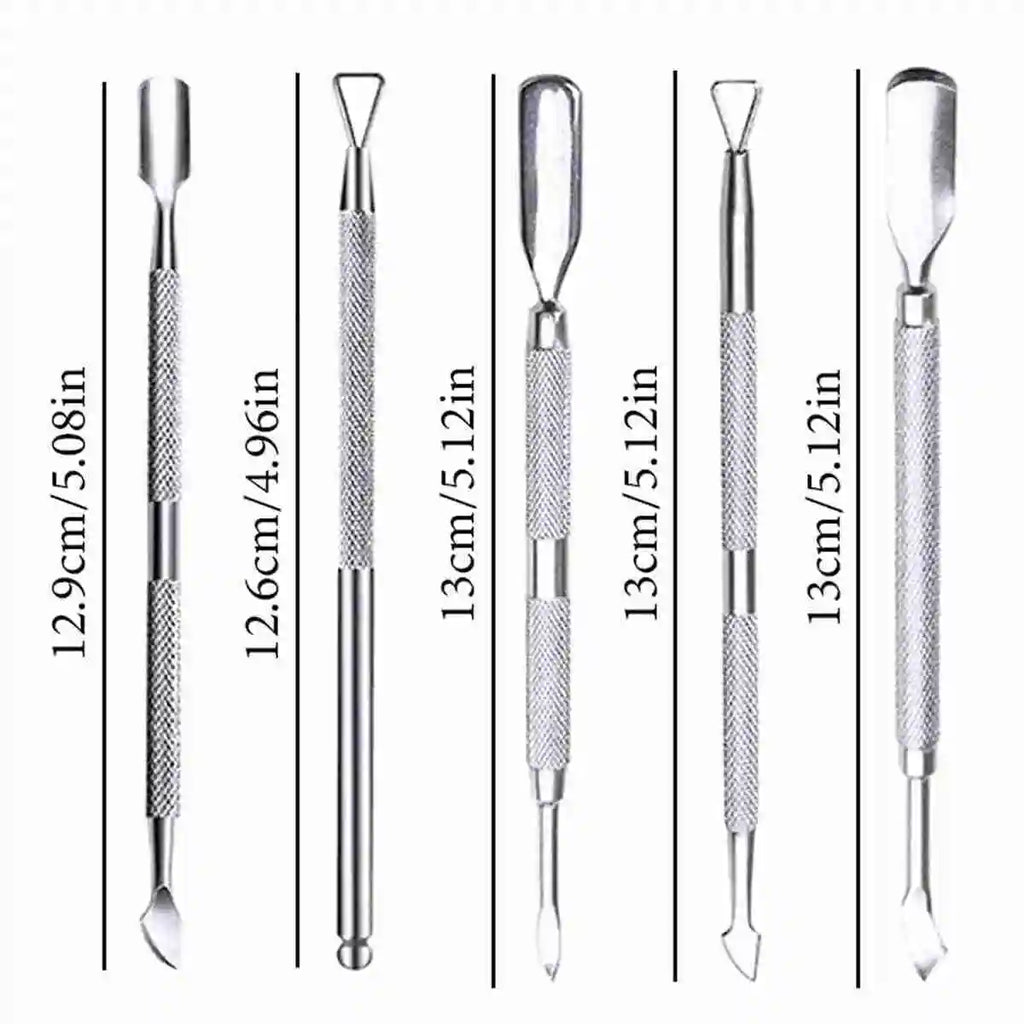 Nail Professional Stainless Steel Nail Cutter Scissor Nippers Muti Function Cuticle Pusher Remover Nail Care Manicure Tools Kits