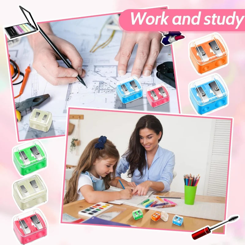 1 Pcs Eyeliner Sharpener, Dual Holes Eyeliner Sharpener, Compact Makeup Pencil Sharpeners, for Eyeliner Lip Liner Pencils