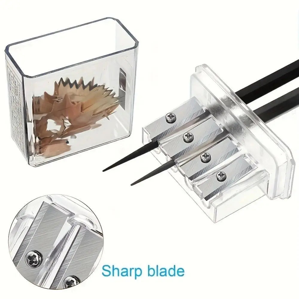 1PC sketch pencil charcoal long core pencil sharpener, art special pencil sharpener 4-hole multi-function with cover