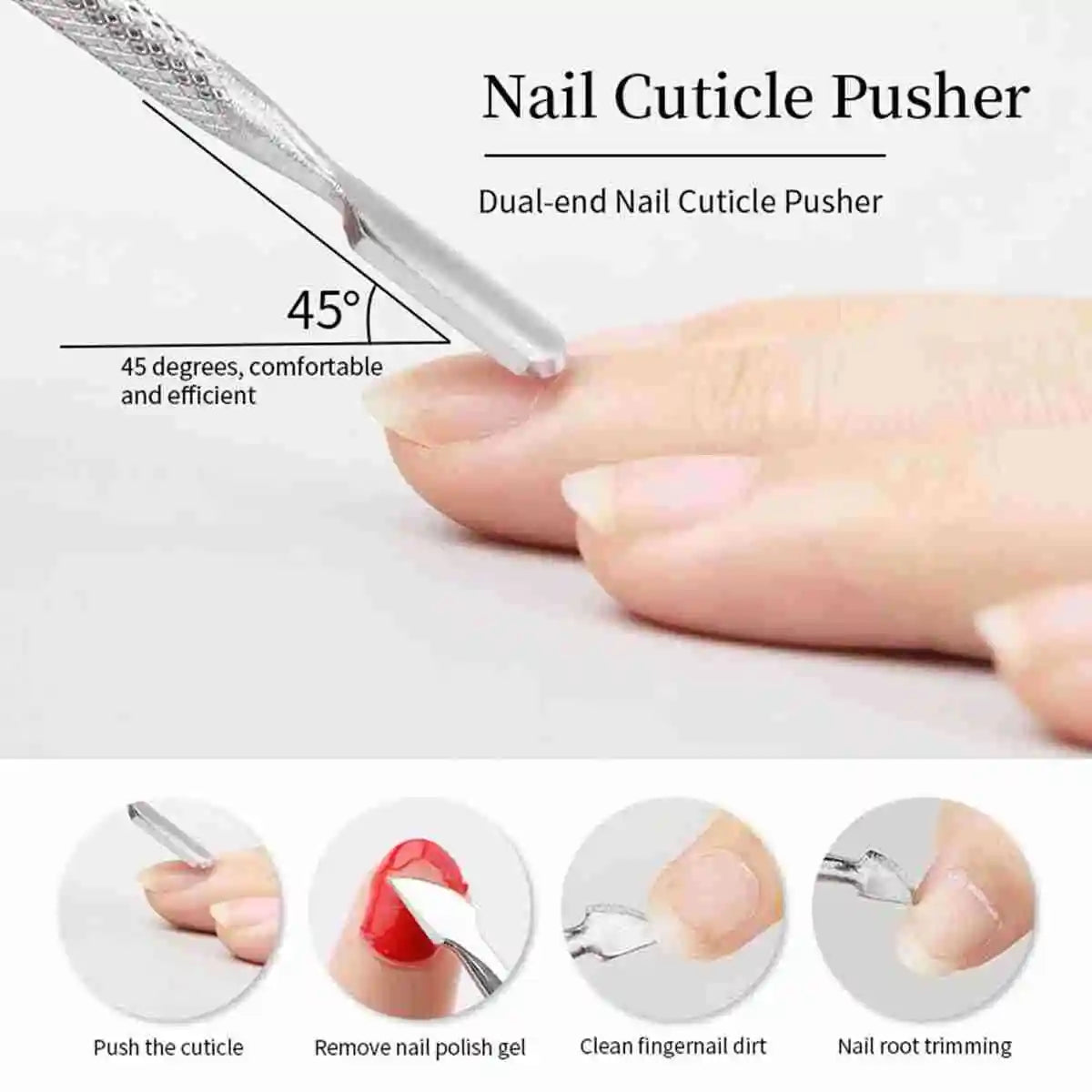 Nail Professional Stainless Steel Nail Cutter Scissor Nippers Muti Function Cuticle Pusher Remover Nail Care Manicure Tools Kits