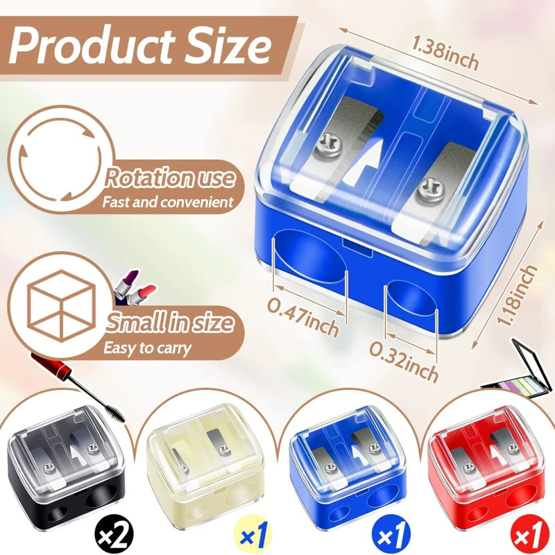 1 Pcs Eyeliner Sharpener, Dual Holes Eyeliner Sharpener, Compact Makeup Pencil Sharpeners, for Eyeliner Lip Liner Pencils