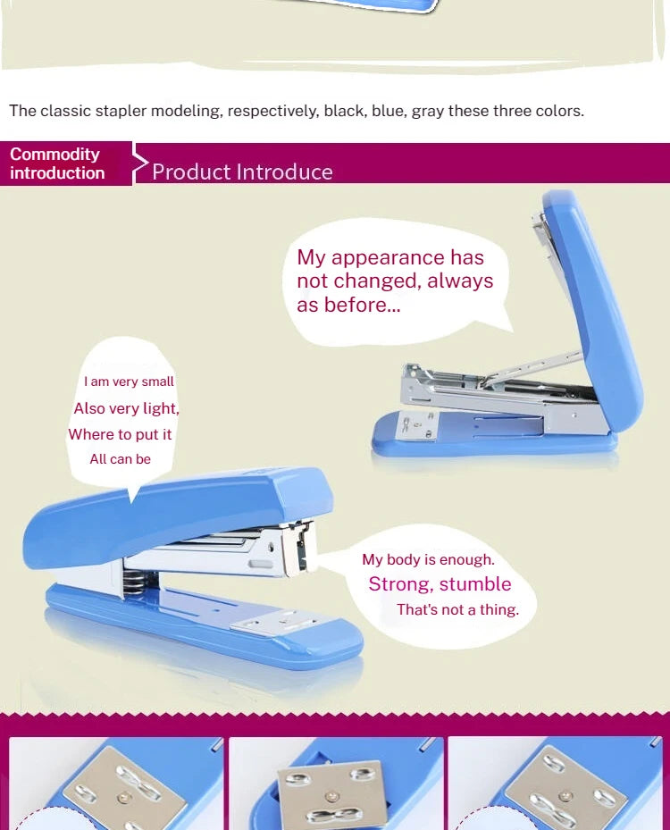 Deli Universal Medium-Sized Stapler Model 0306 Compatible with 24/6 12# Staples Can Staple up to 30 Sheets