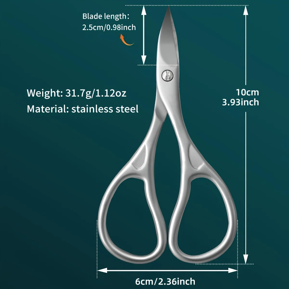 Stainless Steel Scissors 1pc Stainless Steel Nail Scissors | Concave Blades for Trimming, Durable Pedicure & Manicure Scissors