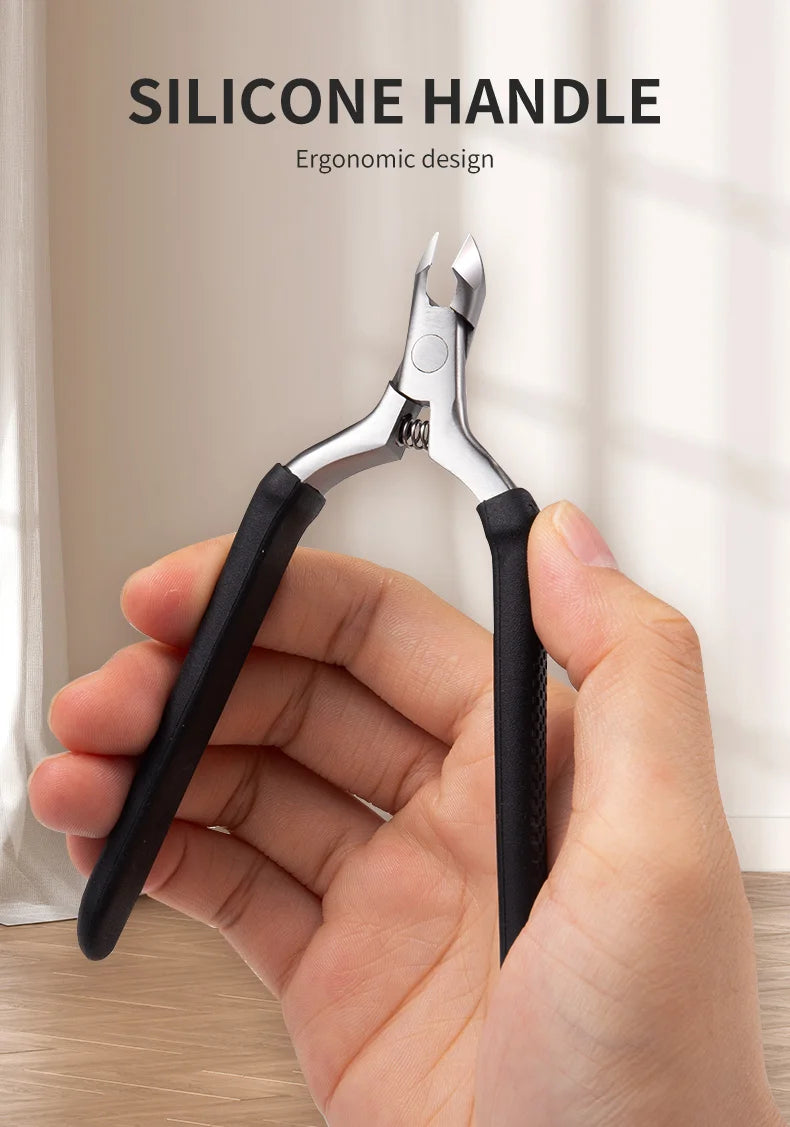 Manicure Cuticle Scissors Silicone Non-Slip Handle Cuticle Nippers Trim Nail Edges Barb Dead Skin Scissors Nail Art Tools