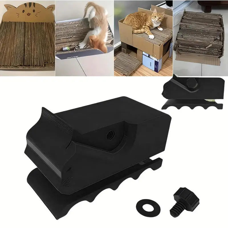 Cat Cardboard Cutter 3D Printed Cardboard Cutter Cat Shape Sliding Cutter DIY Cat Scratchers Wrapping Paper Utility Knife