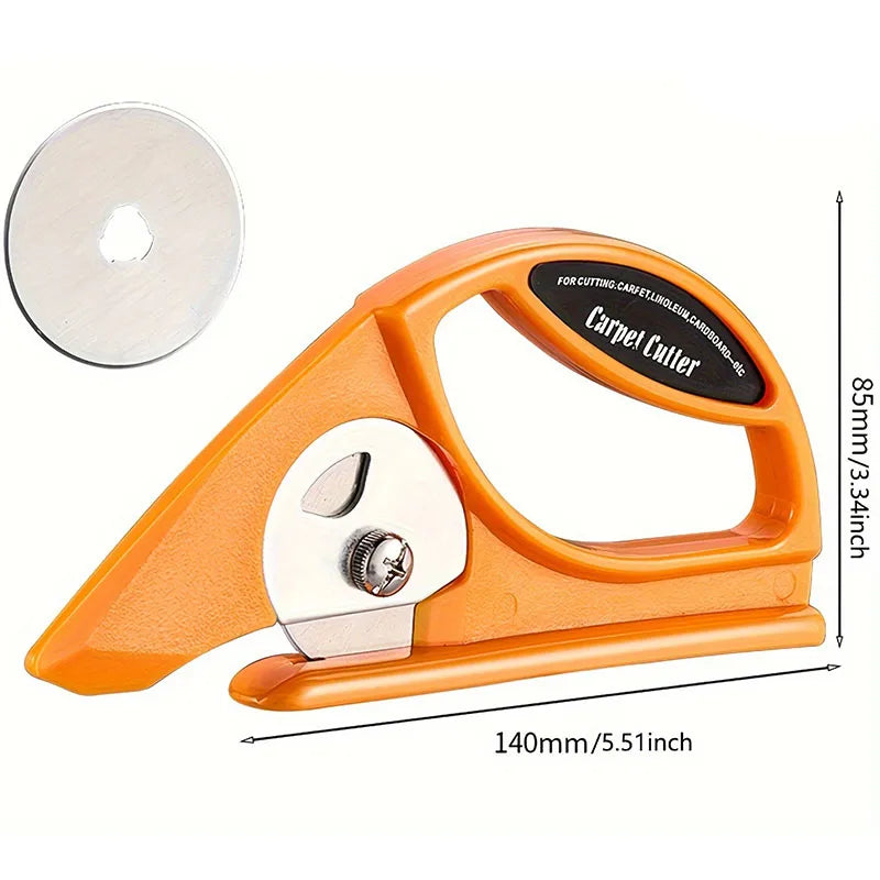 Rolling Material Cutting Knife - A Solid Large Handle Rotating Utility Knife suitable for Cutting Carpet Felt Paper