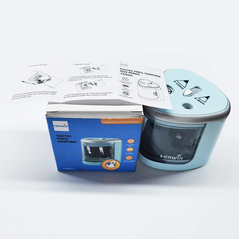 1pc Convenient Electric Double Hole Pencil Sharpener - Quick & Easy Sharpening for 6-12mm Pencils